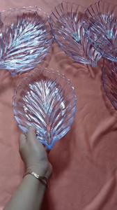 Dĩa nhựa Acrylic trong suốt an toàn sức khỏe hình chiếc lá - DL 03A : 22.5 x 15.8 cm