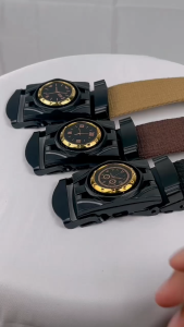 Sabuk Gesper Pria Katun Canvas Kepala Aksesoris Jam Model jepit Angkat besi