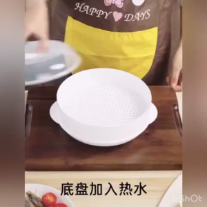 Practical Microwave Oven Steamer Single Tier Eco-friendly Durable PP Steamed Buns Steaming Utensils With Lid Kitchen Cookware Food