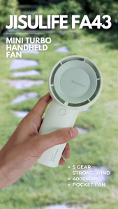 JISULIFE FA43 4000mAh Mini Turbo Handheld Fan Portable Small Fan USB Rechargeable Hand Fan Personal Fan  Mobile Rechargeable Portable 5 Gear Strong Wind Battery Operated Small Pocket Fan with 5 Speeds for Travel/Outdoor/Home/Office USB Rechargeable - VMI - Lazada