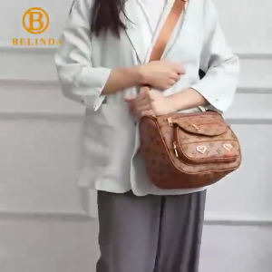 Homer Viella PU Leather Sling Bag for Woman Adjustable Strap Heart Front Design Crossbody Bag