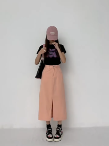 rok split depan rok jeans panjang wanita rok a line rok korean style rok midi skirt rok kekinian