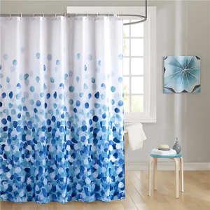 ผ้าม่าน ม่านในห้องน้ำ กันน้ำ กันเชื้อรา ขนาด180X200cm พร้อมห่วงแขวนใช้งานได้ทันที180*200CM