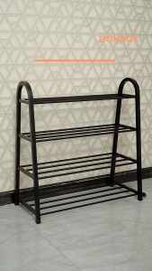 RAK SEPATU SAMONO SSR003 / BONBOX Rak Serbaguna 4 Susun Baja Design Tipe A - Go - Hitam