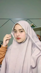 Mukena Travel Poliester Nazwa 2in1 Serat Alami untuk Shalat - Multicolor/Navy/Danau Biru/Daun Mint