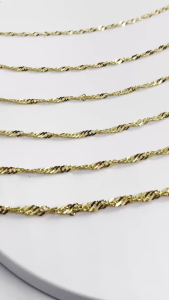 MJ Jewellery 375/9K Gold Wave Necklace R001