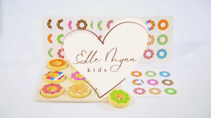 Wooden Donut Matching Puzzle | Mainan Kayu Padanan Donat Montessori Pembelajaran Awal Kanak-Kanak