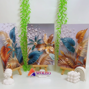 HIASAN DINDING BUNGA ABSTRACT APOLITO ( 20X30 CM ) ABSTRAK GOLD FLOWERS PAJANGAN DINDING DEKORASI DINDING PAJANGAN KAYU PAJANGAN DINDING