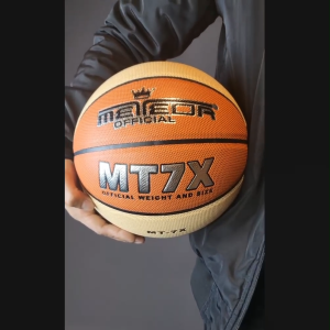 Meteor Official MT7X Basketball Leather Brown Size 7 Official Size and Weight Professional Indoor Outdoor Ball