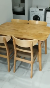 Bàn ăn 4 ghế mango ngẫu nhiên - chiếc bàn ăn gỗ cau  căn hộ - Bảo Hành 1 đổi 1