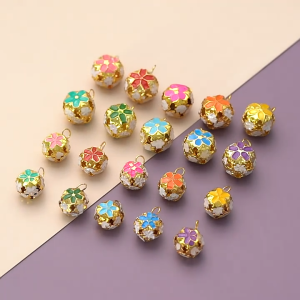 Chuông lục lạc có hoạ tiết bông hoa & phụ kiện handmade siêu dễ thương (Combo:100 Chuông) - Love Pets Shop