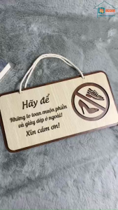 Bảng gỗ Để buồn phiền ngoài cửa trang trí nhà cửa Bảng gỗ Vui lòng để giày dép bên ngoài