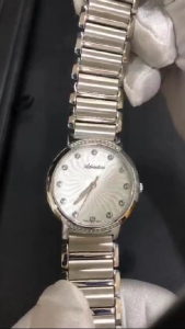 ADRIATICA Swiss Made Elegant Watches Silver Case Swarovski Crystal Womens Stainless Steel Band Watch 33mm A3644.5143QZ