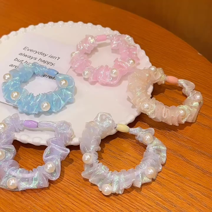 Set 5 Dây thun cột tóc ngọc ánh màu đơn giản dễ phối đồ cho nữ