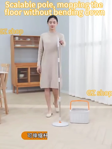 Upgraded Self Wash Spin Mop 2.0 Spinner Flat Mop 360 Rotating Cleaner With New Turbo Flushing Bucket