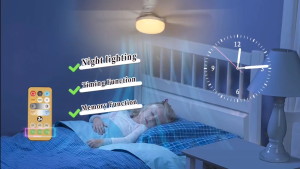 Ceiling Fans With Remote Control and 40W Light LED Lamp Fan E27 Converter Base Smart Silent Ceiling Fans For Bedroom