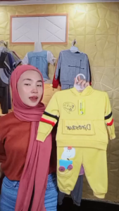 Setelan Sweater Anak Laki Laki 0 - 6 Tahun Set Hoodie Anak Motif Dinosaurus