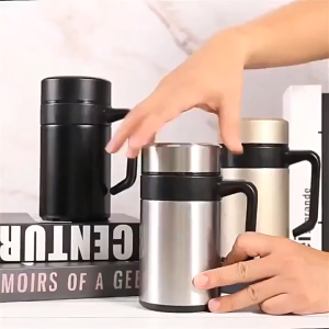BATHI Botol Minum Tumbler Termos Air 400ml Saringan Teh Stainless Steel 304