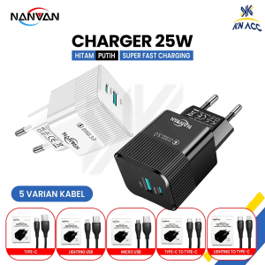 [KN ACC] CHARGER CASAN NVN-PTC11 25W SUPER FAST CHARGING MICRO USB / TYPE C / LIGHTING USB FOR XIAOMI OPPO VIVO SAMSUNG IPHONE