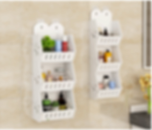 ชั้นติดผนังในห้องน้ำ ทีแขวนสามช่อง ชั้นวางติดผนังสามช่อง ชั้นวางของอเนกประสงค์