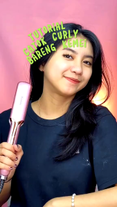 Catok Pelurus Rambut Profesional Kemei Pelat Lebih Panjang & Lebar dengan Kontrol Suhu Catokan rambut 2 in 1 Curly dan pelurus rambut