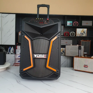 Loa kéo bluetooth Bass 4 tấc di dộng Weimax V-S1531 tặng kèm 2 micro không dây âm thanh sống động chỉnh bass treble echo công suất 500w kết nối đa dạng thời gian hoạt động 6-8h