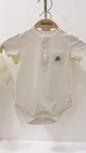 Bộ liền thân tam giác bodychip cộc tay cho trẻ sơ sinh nhiều màu sắc Boube vải Cotton organic thoáng mát - Size 0-9M