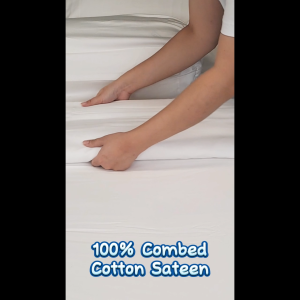 Jean Perry Hotel Series Luxury White Fitted Bedsheet Set (w/o Quilt Cover or Comforter) - 100% Combed Cotton Sateen 1000TC