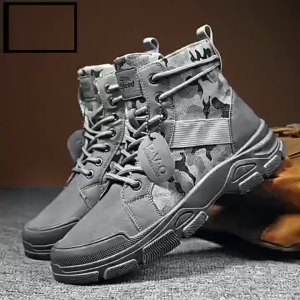 รองเท้าบูทมาร์ตินลายพรางสำหรับผู้ชาย กลางแจ้ง ทะเลทราย ยุทธวิธี และทำงาน