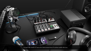 NewBaxs เครื่องผสมเสียง  เครื่องผสมมืออาชีพ 4-channel MX04BT เครื่องผสมสัญญาณ EQ ผล 16DSP สัญญาณ USB บลูทูธ/MP3 เครื่องขยายเสียง KTV stage perfor