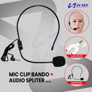 1 SET BANDO MIC MICROPHONE CLIP ON FOR VLOGGER / LIVE / KONTEN CREATOR