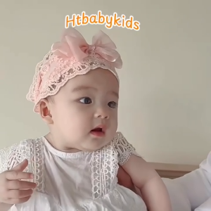 [ MẪU MỚI ] Băng Đô Che Thóp Ren Tiểu Thư Nơ Trắng Xinh Cho Bé Gái