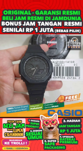 CASIO ORIGINAL - CASIO G-SHOCK GA-2100-1A1DR - Men - FULL Black - Rubber - NEW - Jam dunia JD18 # Jam Tangan Pria Cowok Anti Air G SHOCK GSHOCK GSHOK SYOK SOK DIGITAL Analog + CASIO GA 2100 1A1 GA-2100 2100 GA2100 GA-2100-1A1 2100 s002 $ WR2 STR BS7 HT7