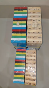 Mainan Edukasi Anak Jumlag 54 Balok Kayu Susun Angka / Warna Ukuran Mini dan Besar