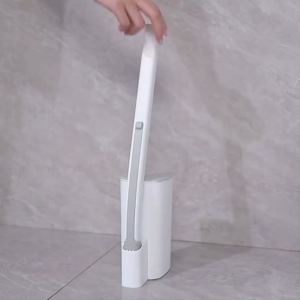 Toilet Brush with Disposable Sponge Rotatable Head and Long Handle Household Cleaner with 8 Replaceable Scentless Sponge