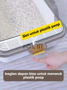 [FREE PLASTIK] FOCAT Pet Litter Desain Terbuka M22 / Toilet Kucing Anjing Desain Terbaru / Litter Box Besar Free Sekop