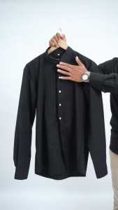 Kemeja TUXEDO Wing Collar Black Premium Kemeja Pria Warna Hitam Kemeja Pesta Laki