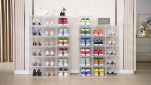 GREENIKA กล่องรองเท้า เก็บรองเท้าเป็นระเบียบ สวยหรู ใช้งานง่ายทันที เก็บรองเท้าได้ทุกรูปแบบ