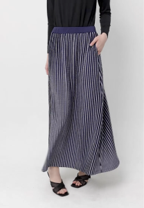 MFMW Argaxella Rok Panjang Navy Motif Salur