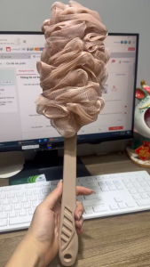 Cọ Lưng Bông Tắm Có Cán Cầm Cao- Cao Cấp