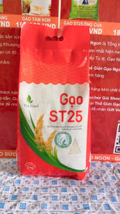 Gạo ST25 Việt Nhật Foods - Canh tác vùng lúa tôm - Cơm dẻo thơm ngon- Giá Sỉ Date mới