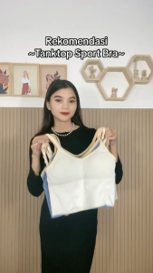 Ninabobo BR038 Sport Bra Tanktop BH Olahraga Pakaian Dalam Wanita Motif 2 Garis Bralette Wanita Yoga Gym Lari