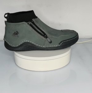 Terbaru Fashion Kulit Sepatu Boots Pria High Cut Keren Semi Formal Shoes Resleting Kerja Klasik Karet Ringan Lentur 365