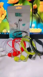 Handsfree Macaron + MIC U20 PLUS Headset Transparan Stereo Earphone