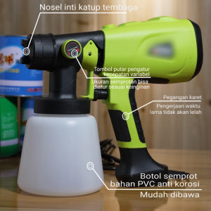 ZPER Pistol semprot litium 400W & Electric Spray Gun 1000ml Alat Semprot Cat ZP002