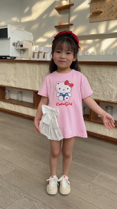 Twinkle Margie Dress Anak Perempuan Motif 4 Karakter Lucu Pita Depan Import Terbaru