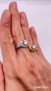 Nhẫn kim tiền đính đá titan không gỉ màu 18k và bạch kim Nhẫn hột xoàn đá cao trangsucmoiluatuoi.RIN