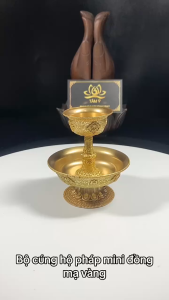 Bộ Cúng Hộ Pháp Mật Tông Chén Hộ Pháp Mini Bằng Đồng Cao 9.5cm Mật Tông Tâm Ý CHP05