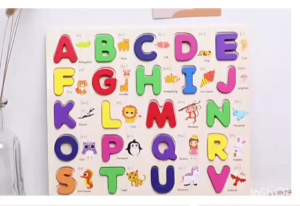 กระดานบล็อคไม้ A-Z a-z ตัวเลข ของเล่นเสริมพัฒนาการ