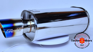 GREDDY Chambered Muffler OVAL Double wall Jumbo can Super Bassy Sound High Quality Jasma badge HKS